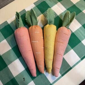 Set of 4 Decorative Easter Spring Burlap Fabric Carrots by Target (S1)